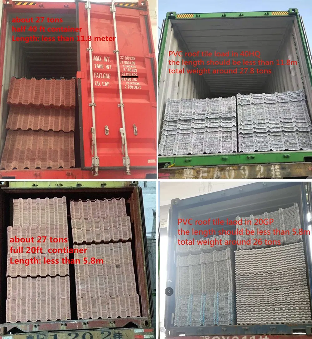 3mm Thick Plastic PVC Roof Tiles Colombia 1130 Resindencial ASA PVC Roof Tile