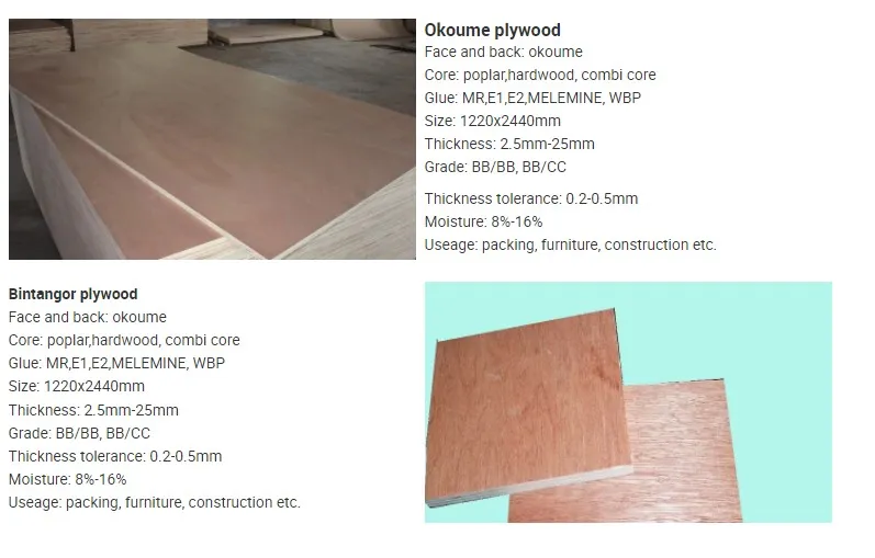4X8 Veneer Pine & Okoume Commercial Plywood From China Manufacturer