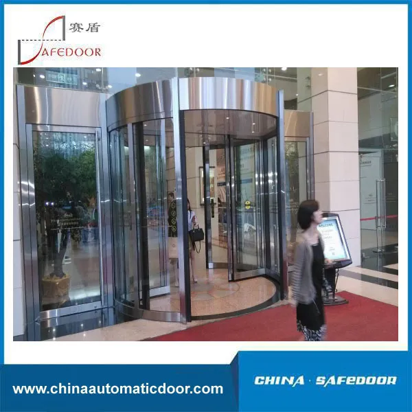 Automatic Revolving Door, 2-Wing, with Sliding Door Mechanism