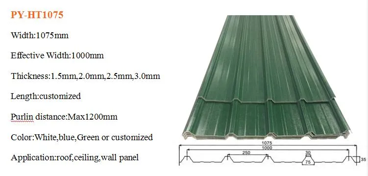 Customized Size ASA UPVC Roofing Sheet Trapezoidal PVC Roof Tile for Wall Panel