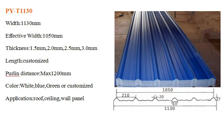 Factory Supply Price PVC Roof Tile Anti Corrosive Trapezoidal Wave UPVC Roofing Sheet for Warehouse