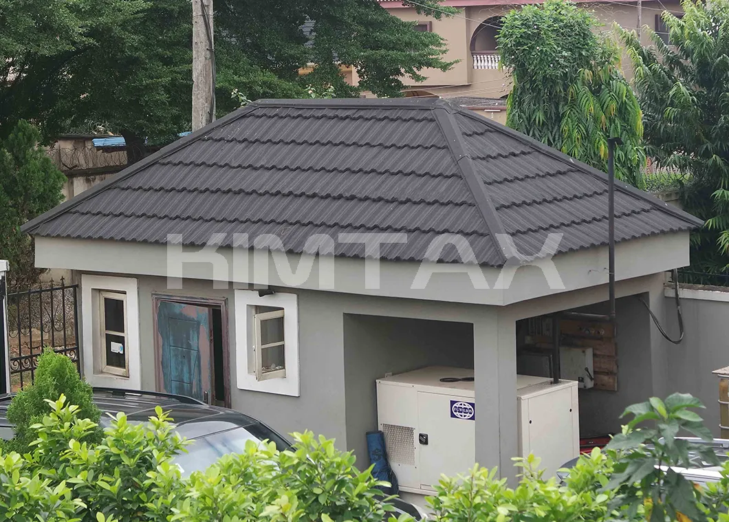 Milano Charcoal Black Metal Roofing Systems Corrugated Roof Tiles with Stone Chip Coated