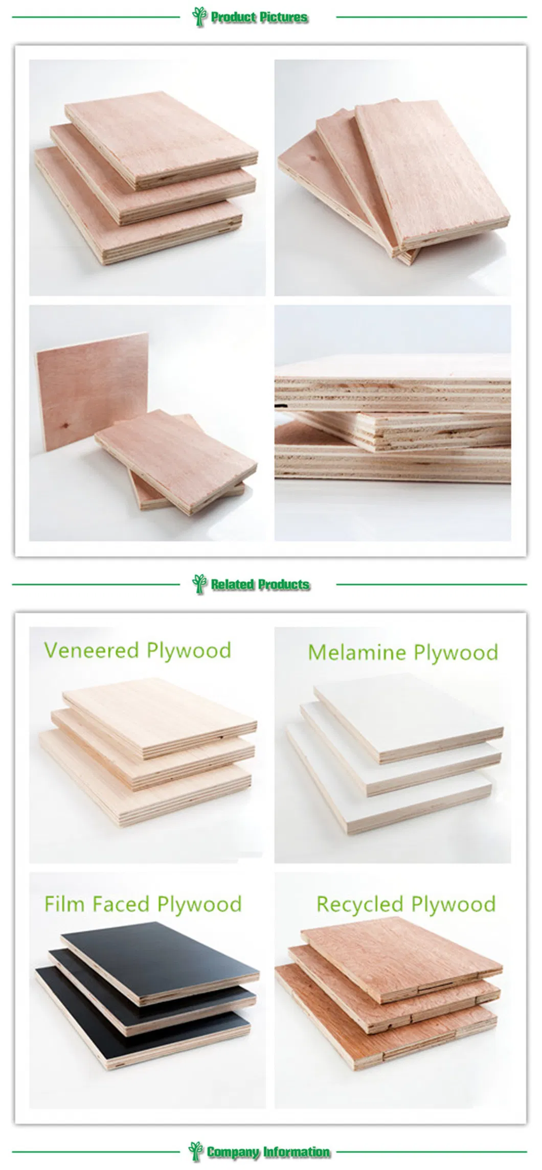 Poplar Core Plywood for Pallets From China Factory