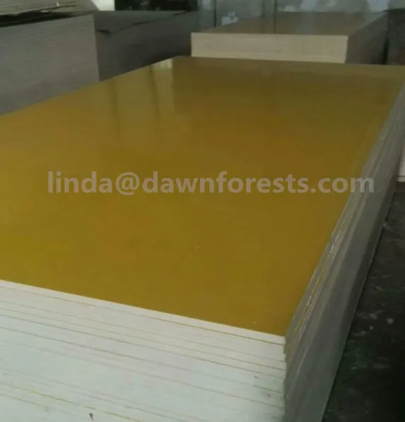 Shandong Factory Green/Yellow/Blue Color PP Plastic Film Faced Plywood / PVC Plywood