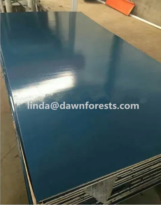 Shandong Factory Green/Yellow/Blue Color PP Plastic Film Faced Plywood / PVC Plywood
